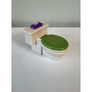Fisher-Price Loving Family Dollhouse Bathroom Toilet Green Lid Opens